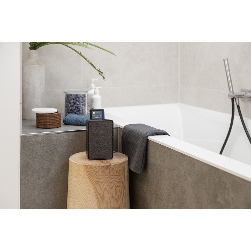 Pure Evoke Spot Smart Radio Black Coffee and Walnut — lifestyle