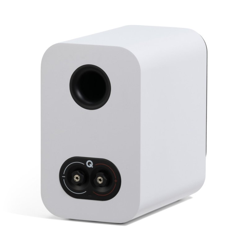 Q Acoustics 3010c Satin White — rear angled view