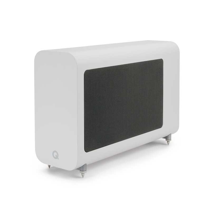 Q Acoustics 3050c 5.1 Cinema Pack Satin White: 3060S active subwoofer, front angled view