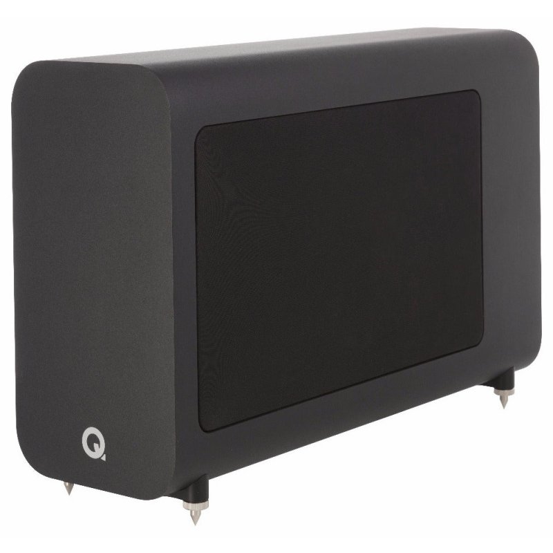 Q Acoustics 3060S Slimline Subwoofer Satin Black — front view (grille on)