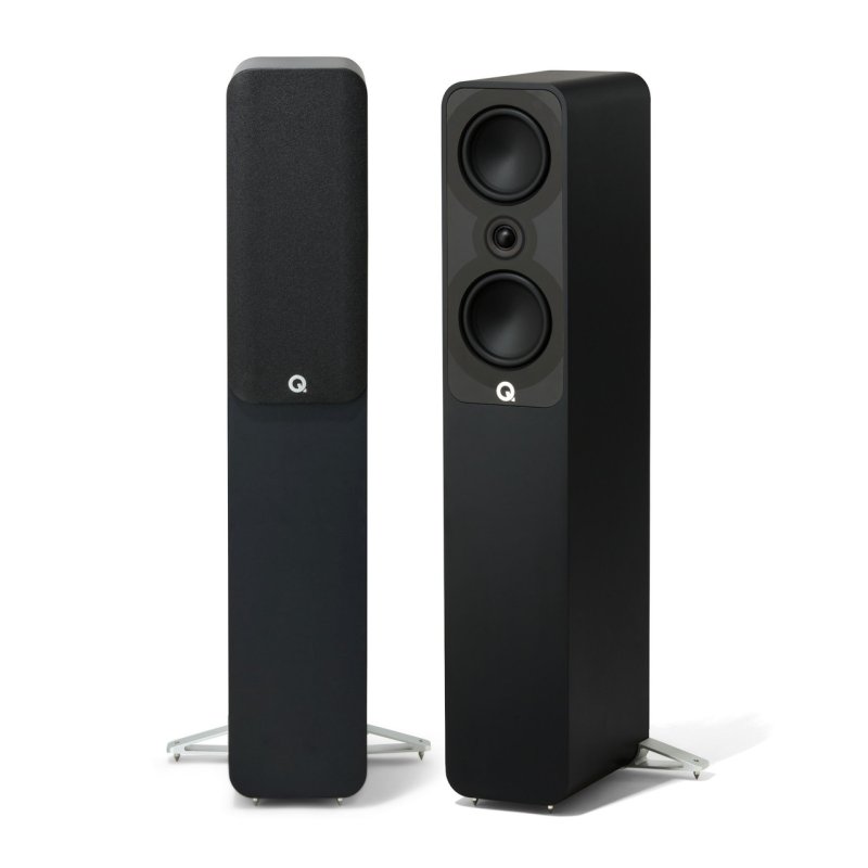 Q Acoustics 5040 5.1 Plus Cinema Pack Satin Black — 5040 floorstanders front view