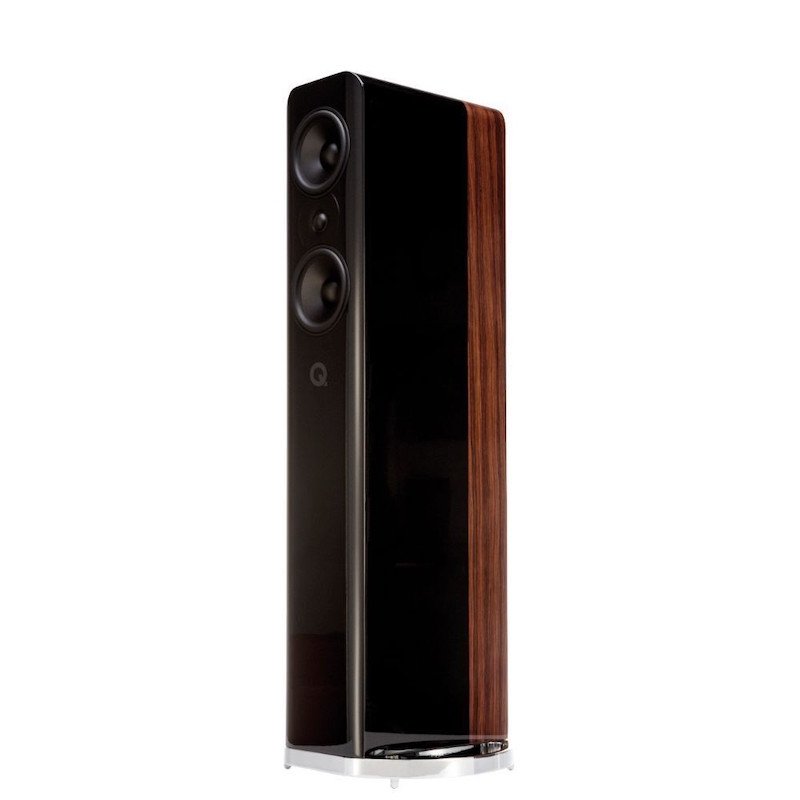 Q Acoustics Concept 500 Floorstanding Speaker Gloss Black & Rosewood - Angle View