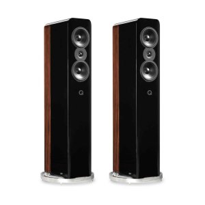 Q Acoustics Concept 500 Floorstanding Speakers Gloss Black & Rosewood (Pair)