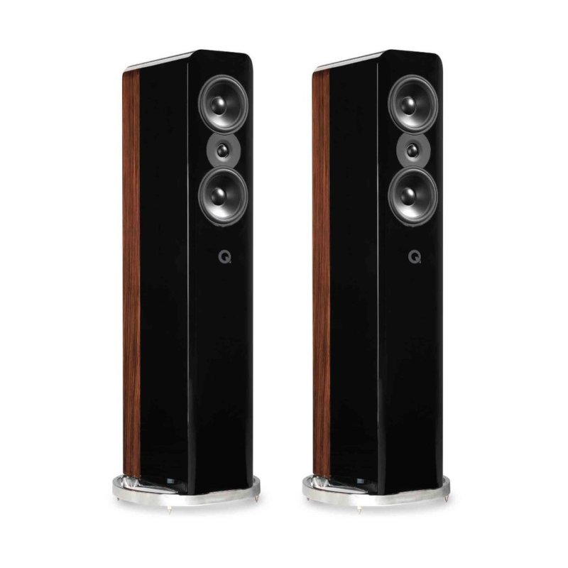 Q Acoustics Concept 500 Floorstanding Speakers Gloss Black & Rosewood (Pair)