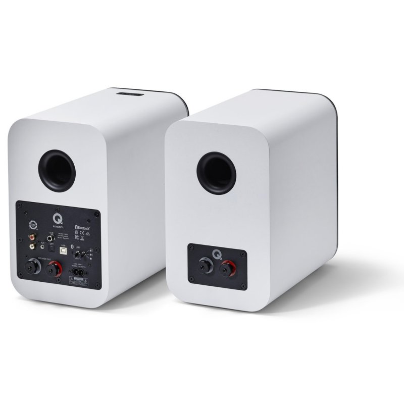 Q Acoustics M20 Wireless Music System White (Pair) — rear panel showing all inputs