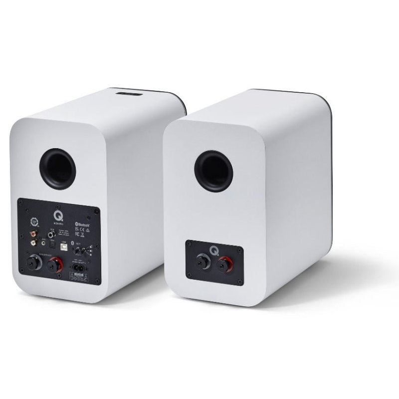 Q Acoustics M20 Wireless Music System White (Pair) — rear and side view