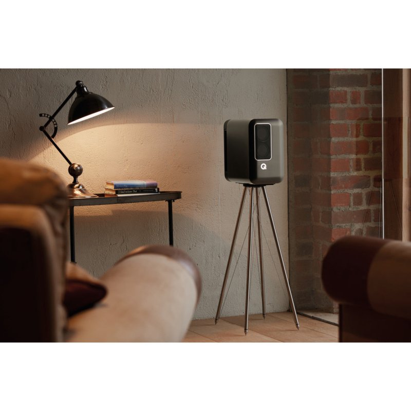 Q Acoustics Q Active 200 Bookshelf Speakers Black (Pair) — lifestyle