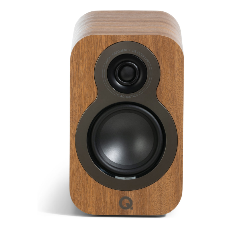 Q Acoustics 3010c Bookshelf Speakers Pin Oak (Pair) — front view without grille