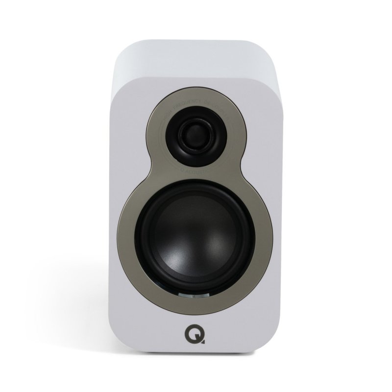 Q Acoustics 3010c Satin White - Front View Without Grille