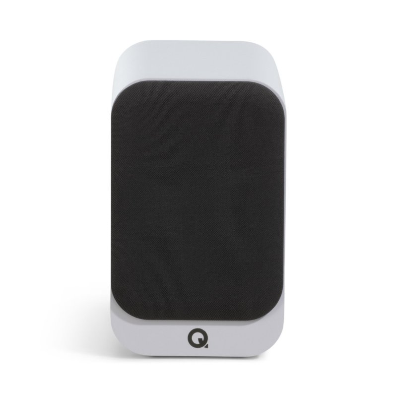 Q Acoustics 3010c Satin White - Front View With Grille