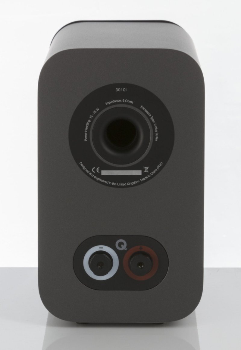 Q Acoustics 3010i Bookshelf Speakers Graphite (Pair) — rear panel