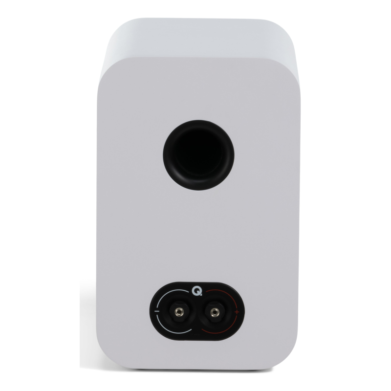 Q Acoustics 3020C Bookshelf Speakers Arctic White — rear panel showing port and binding posts