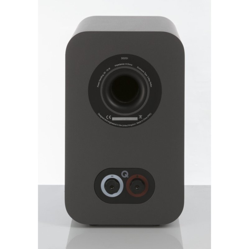 Q Acoustics 3020i Bookshelf Speakers Graphite (Pair) — rear panel