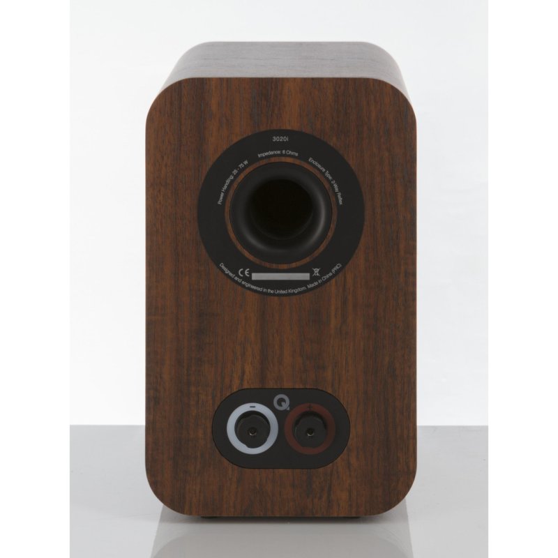 Q Acoustics 3020i Bookshelf Speakers Walnut (Pair) — rear panel