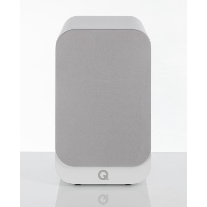 Q Acoustics 3020i Bookshelf Speakers White (Pair) — front view (grille on)
