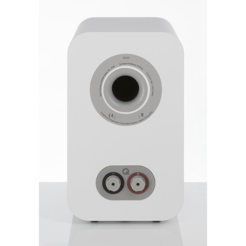 Q Acoustics 3020i Bookshelf Speakers White (Pair) — rear panel
