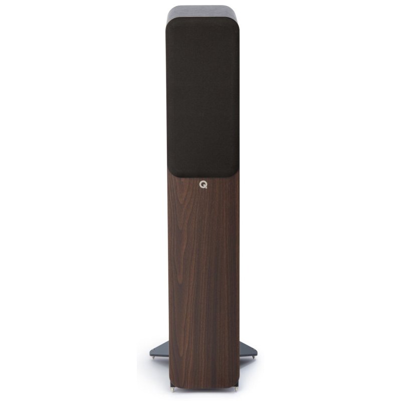 Q Acoustics 3040c Claro Walnut, front view with grille fitted