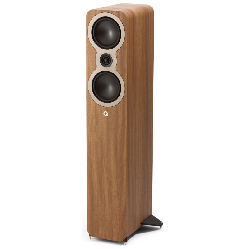 Q Acoustics 3040c Pin Oak, angled front view showing C3 drivers