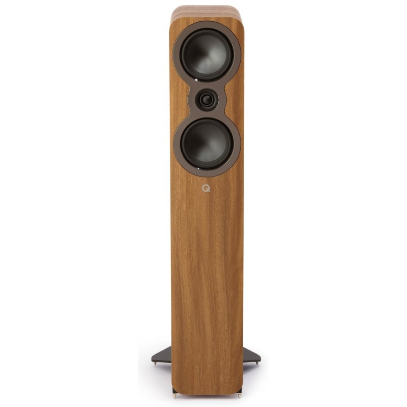 Q Acoustics 3040c Pin Oak, front view with grille removed