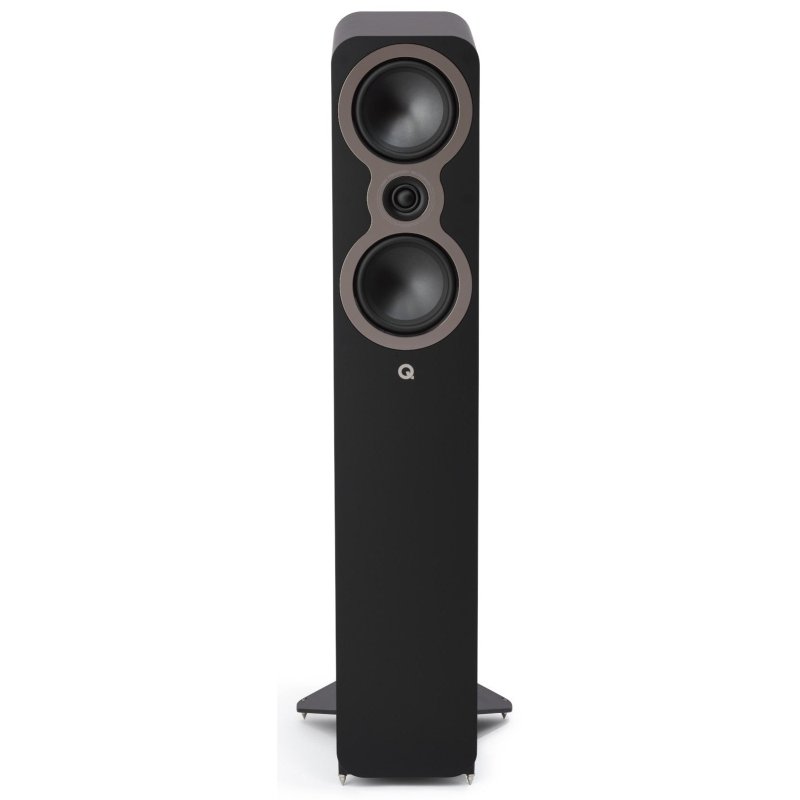 Q Acoustics 3040c Satin Black, front view with grille removed