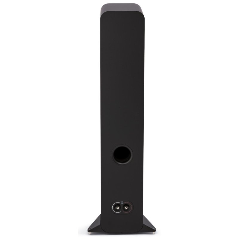 Q Acoustics 3040c Satin Black, rear view showing reflex port and binding posts