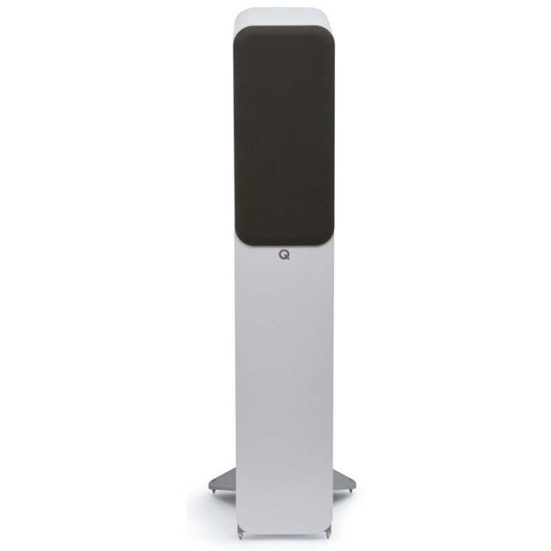 Q Acoustics 3040c Satin White, front view with grille fitted