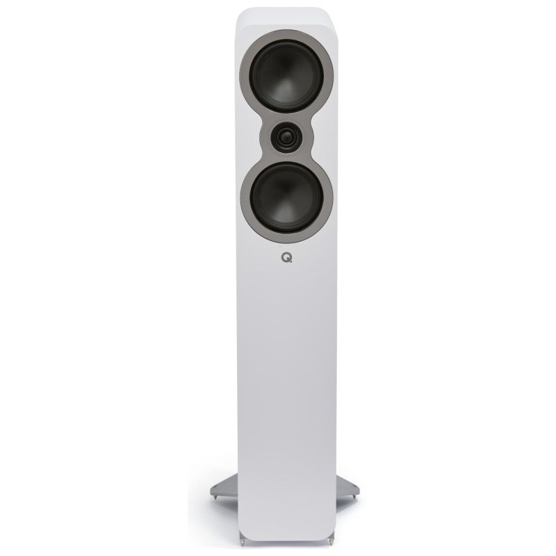 Q Acoustics 3040c Satin White, front view with grille removed