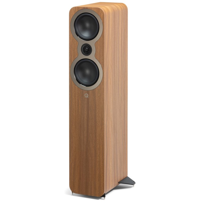 Q Acoustics 3050C Floorstanding Speakers Pin Oak (Pair) — angled hero view