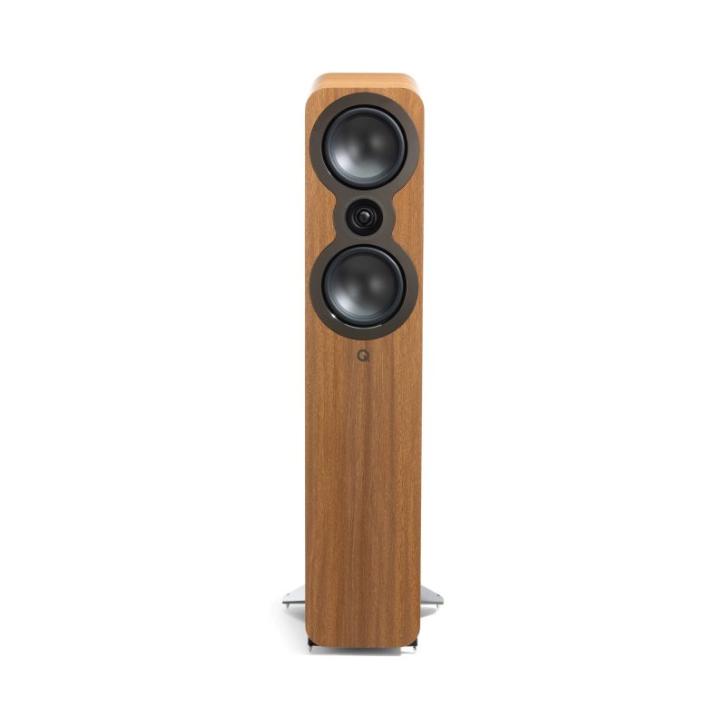Q Acoustics 3050C Floorstanding Speakers Pin Oak (Pair) — front view without grille