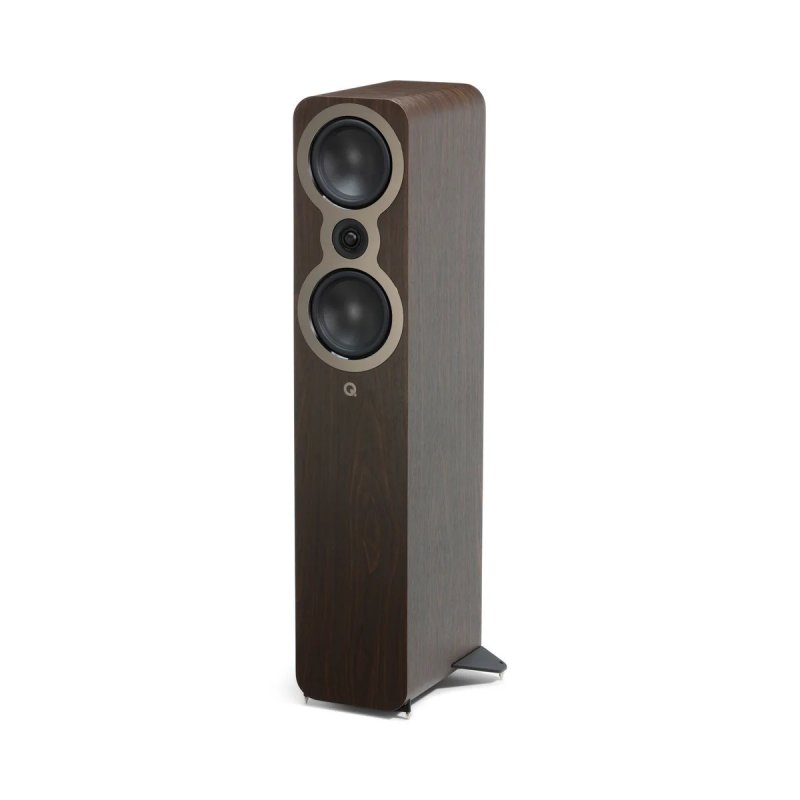 Q Acoustics 3050C Floorstanding Speakers Claro Walnut (Pair) — front angled view