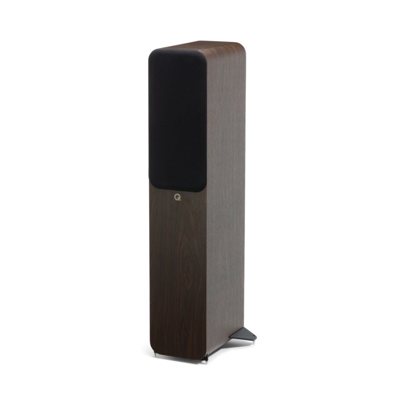 Q Acoustics 3050C Floorstanding Speakers Claro Walnut (Pair) — front view (grille on)