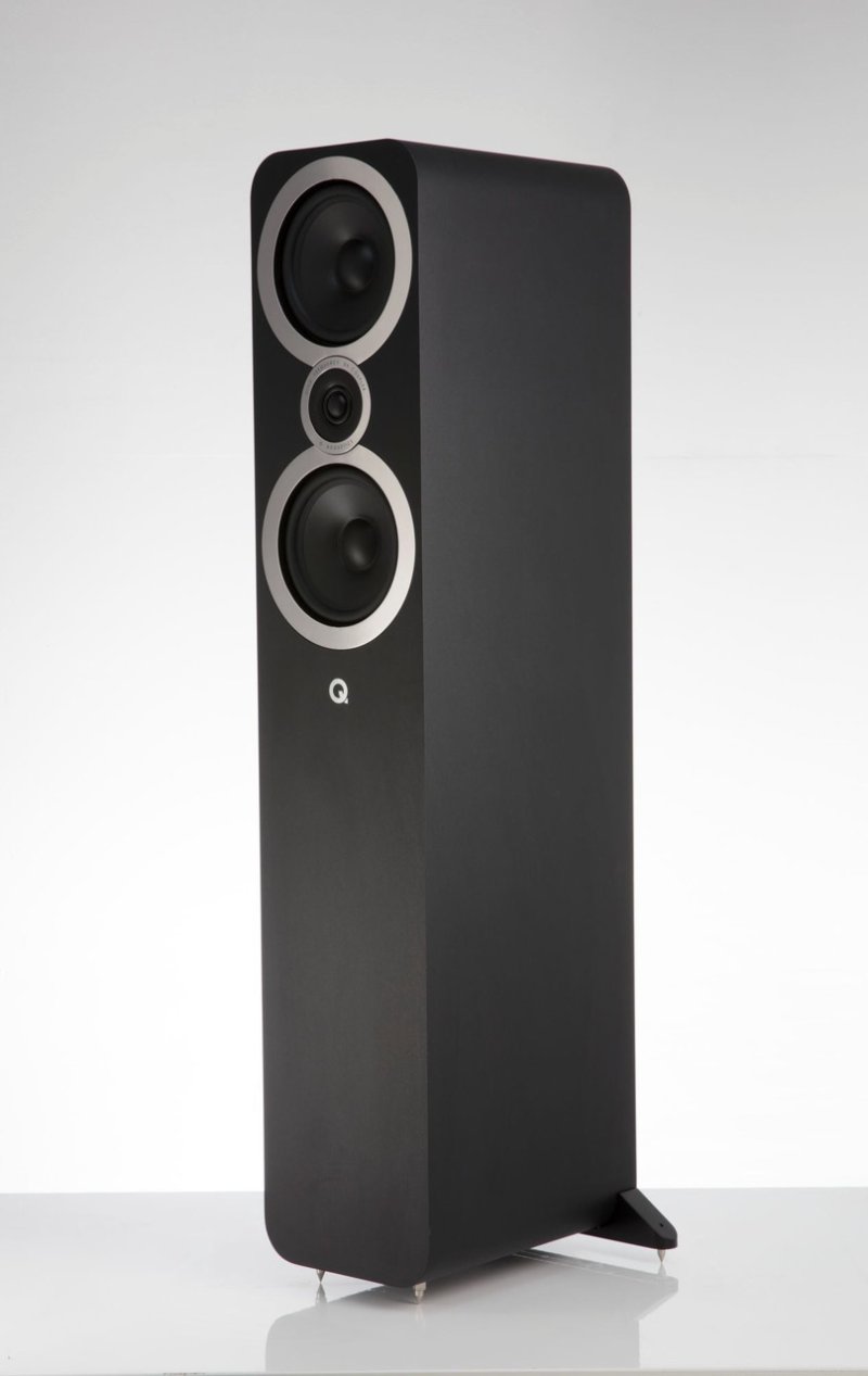 Q Acoustics 3050i Floorstanding Speakers Black (Pair) — front side view
