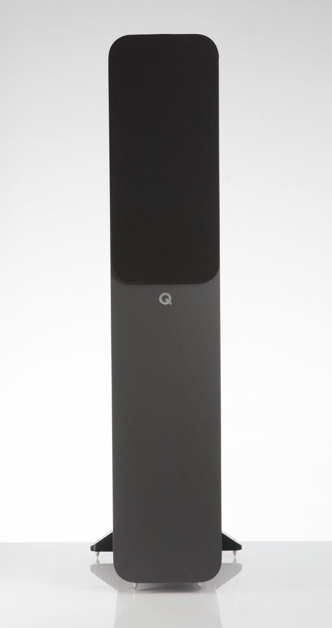 Q Acoustics 3050i Graphite Grey — single speaker front view with magnetic grille attached