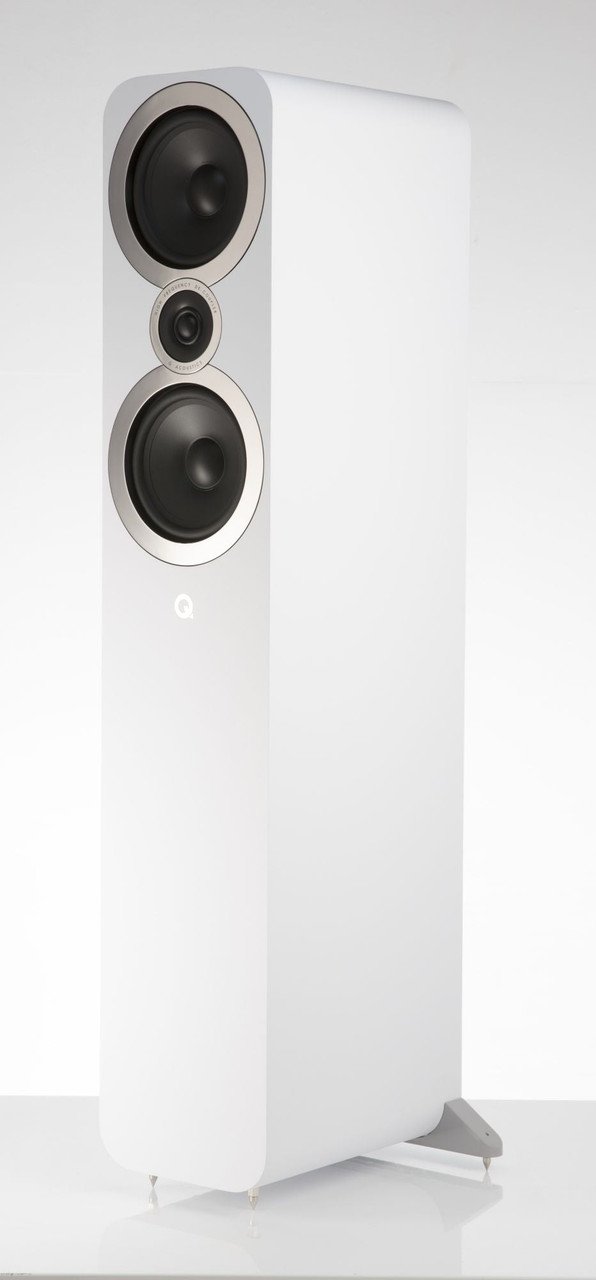Q Acoustics 3050i Floorstanding Speakers White (Pair) — front side view