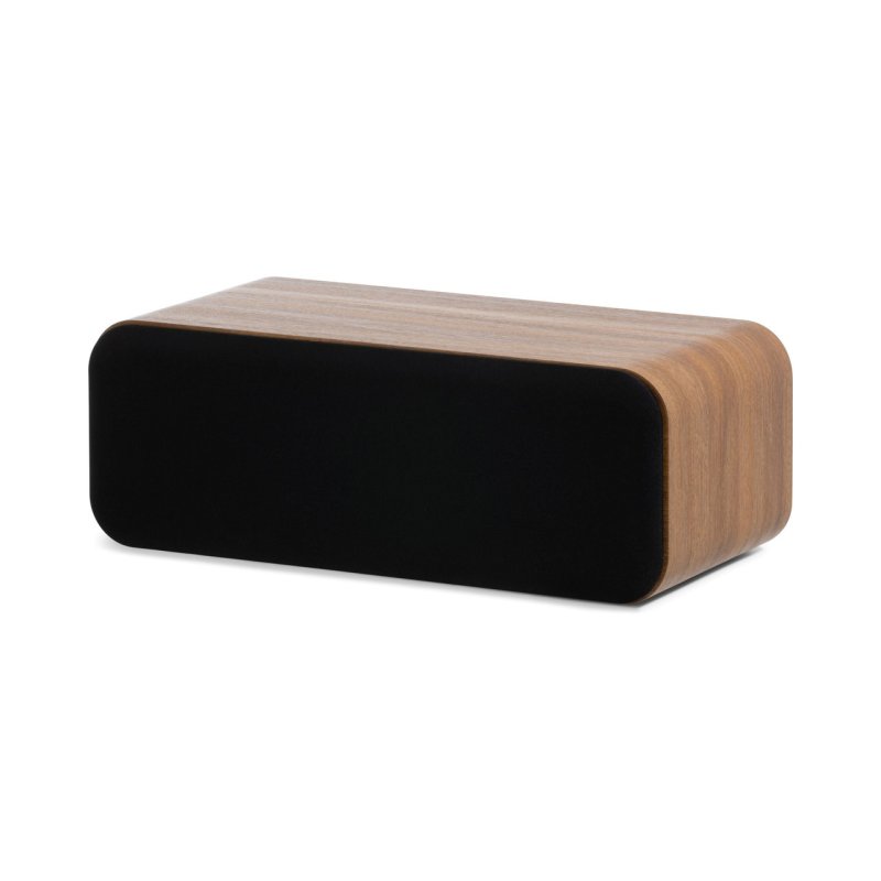Q Acoustics 3090C Centre Speaker Oak — front angled view (grille on)