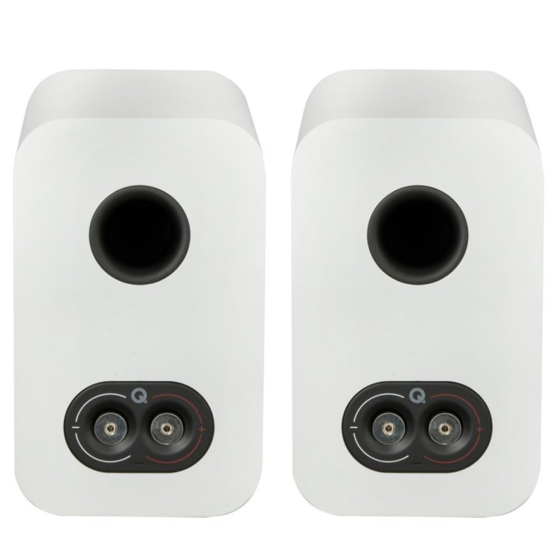 Q Acoustics 5010 Bookshelf Speakers Satin White (Pair) — rear panel