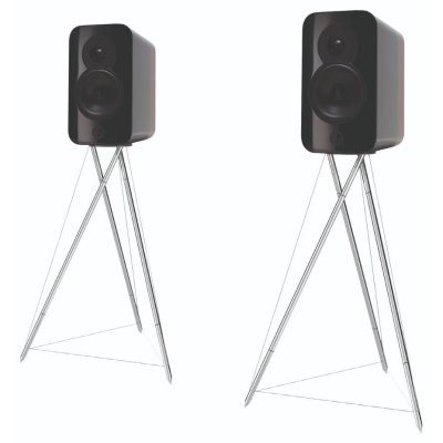Q Acoustics Concept 300 Standmount Speakers WITH Stands Black and Rosewood (Pair)