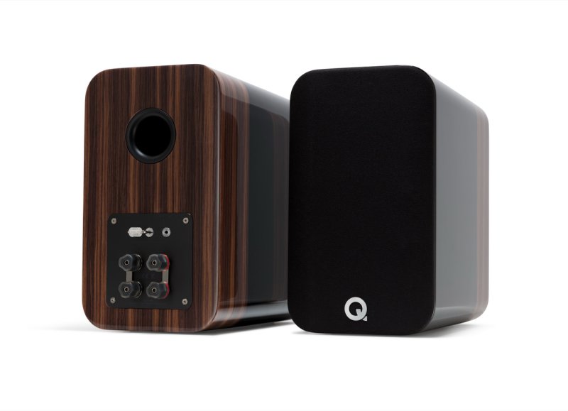 Q Acoustics Concept 300 Standmount Speakers Black and Rosewood (Pair)