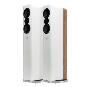 Q Acoustics Concept 500 Floorstanding Speakers Gloss White & Light Oak (Pair)