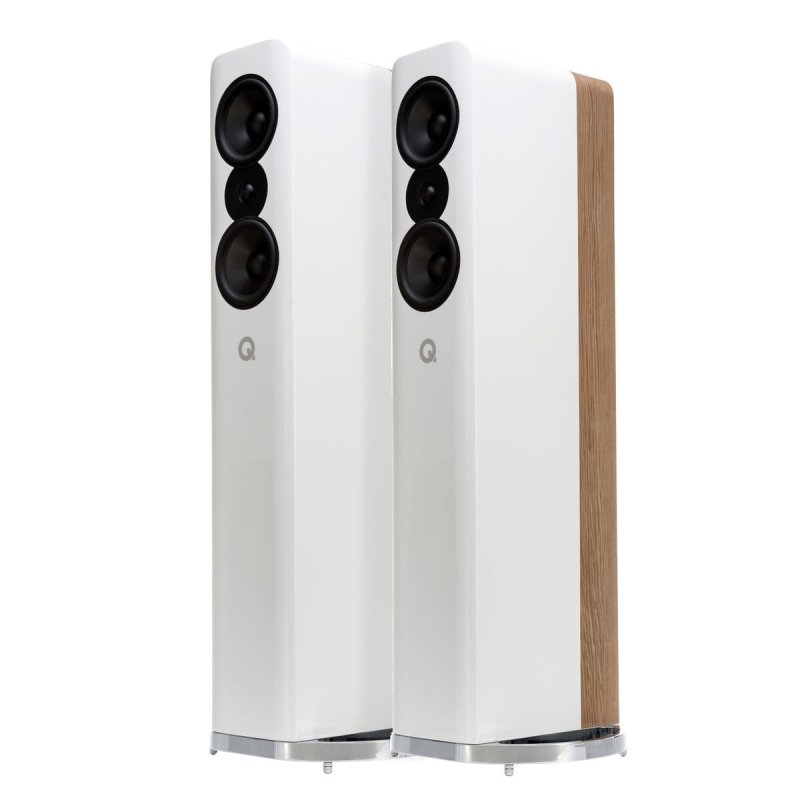 Q Acoustics Concept 500 Floorstanding Speakers Gloss White & Light Oak (Pair)