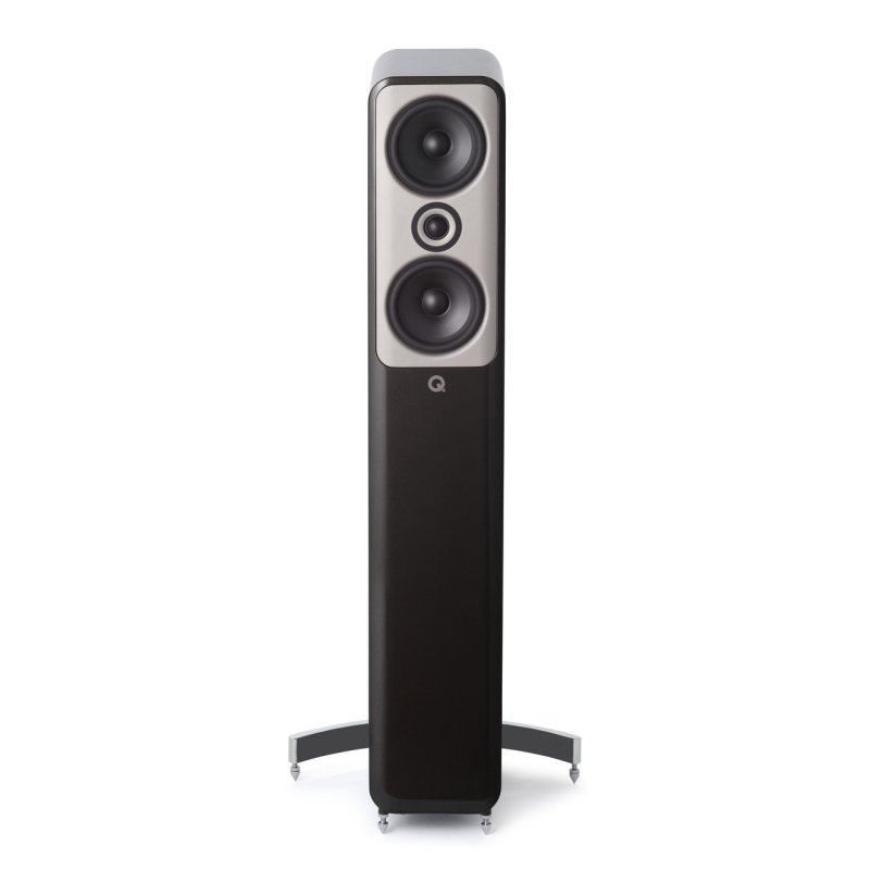 Q Acoustics Concept 50 Floorstanding Speakers Gloss Black (Pair) — front view (grille off)