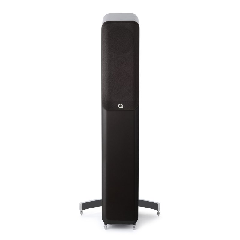 Q Acoustics Concept 50 Floorstanding Speakers Gloss Black (Pair) — front view (grille on)