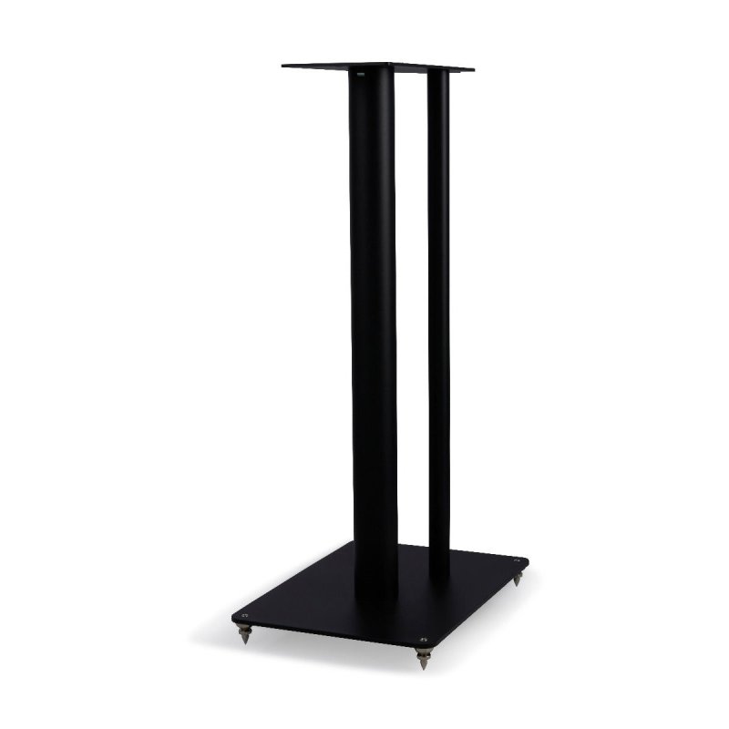 Q Acoustics Q3030FSi speaker stand in black - side angle view