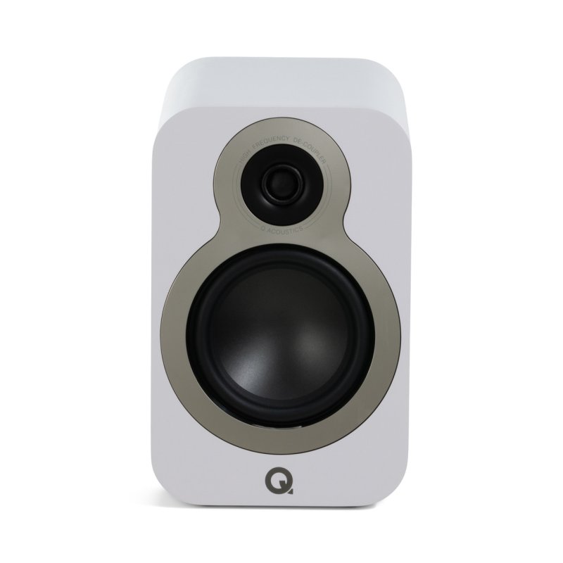 Q Acoustics 3030c Satin White - front view without grille