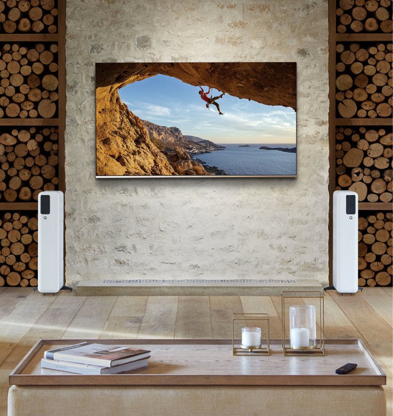 Q Acoustics Q Active 400 Floorstanding Speakers White (Pair) — lifestyle