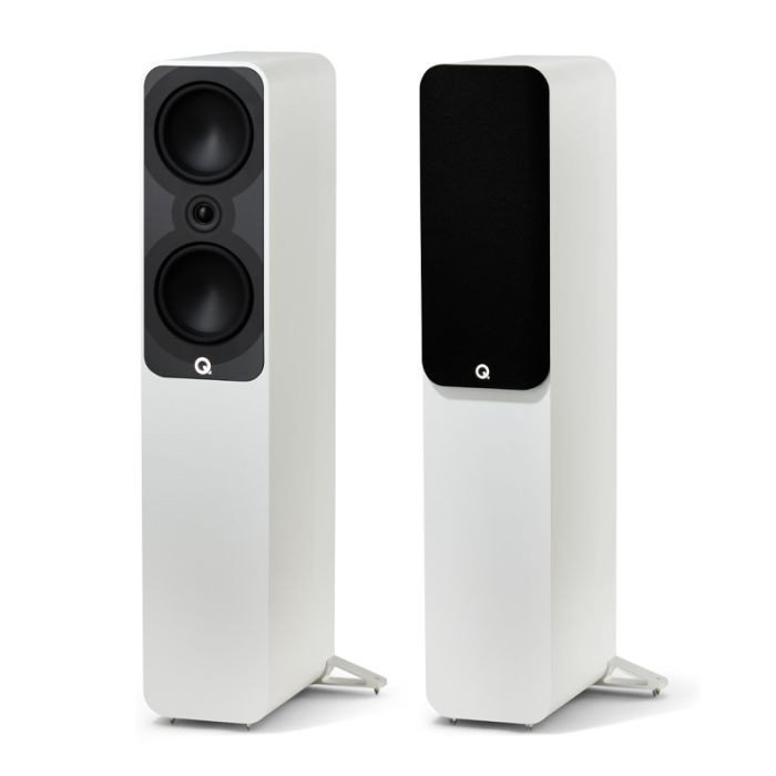 Q Acoustics 5050 Floorstanding Speakers Satin White (Pair) — pair view
