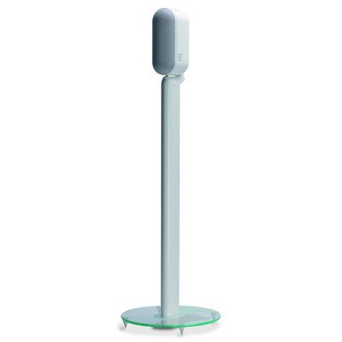 Q Acoustics 7000ST Floor Stands Gloss White (Pair) — single stand with speaker