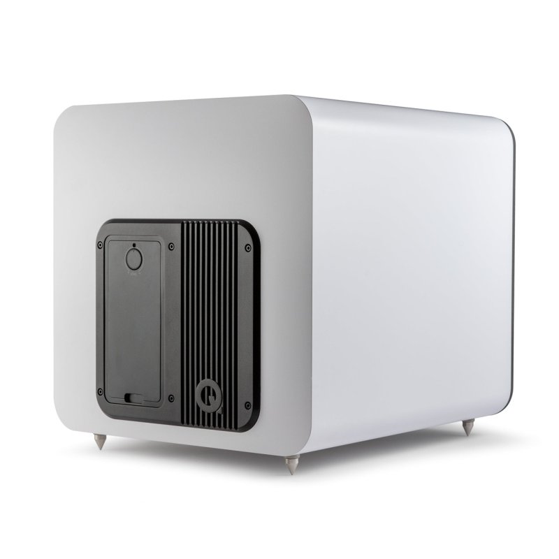 Q Acoustics Q SUB 120 Subwoofer Satin White — rear three-quarter view
