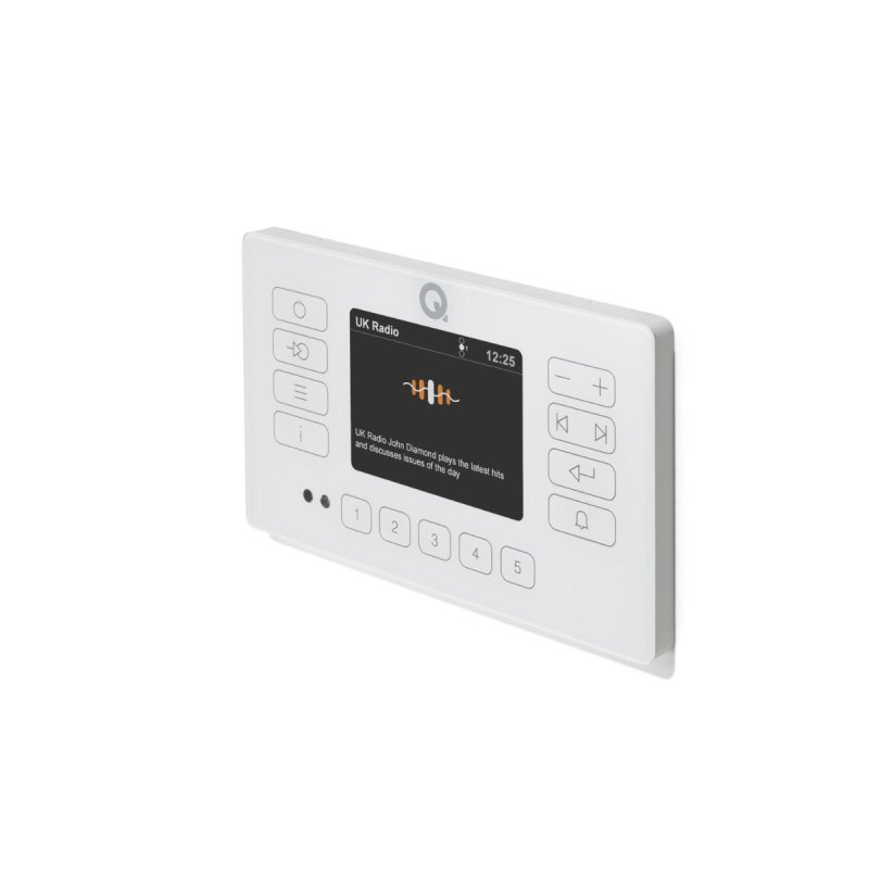 Q Acoustics E120 + Qi65CB In-Ceiling Speaker System White — E120 amplifier DAB radio view
