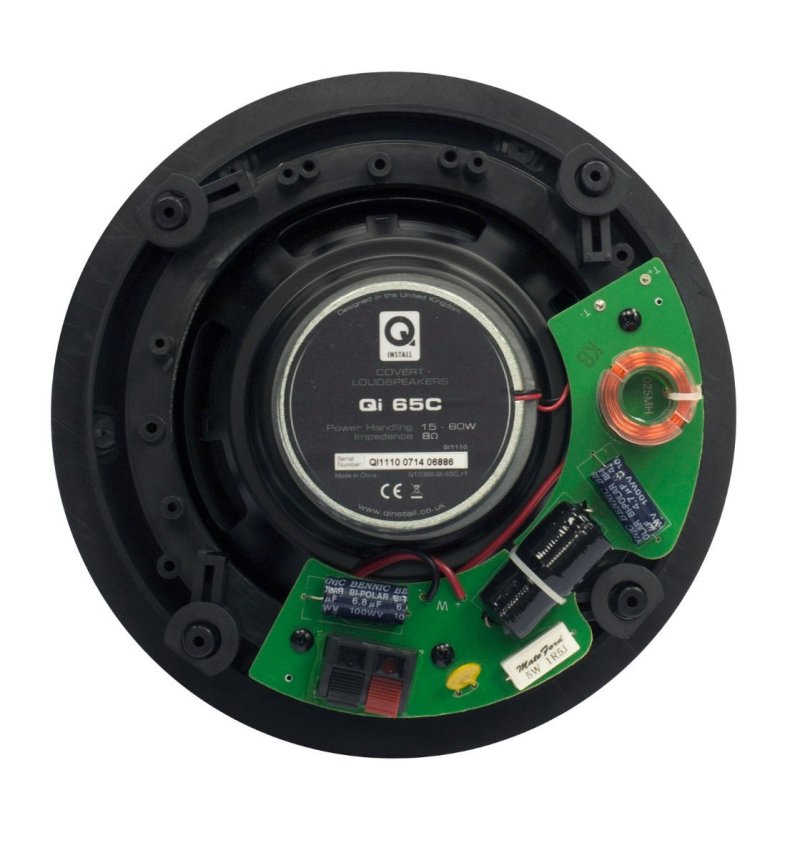 Q Acoustics Qi 65C rear view showing crossover and driver